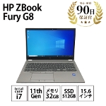 HP ZBook Fury 15.6inch G8 Mobile Workstation Intel Core i7-11850H 2.50GHz 2.50GHz 32GB SSD512GB 15.6C`Ch q[bgpbJ[h m[gPC BN